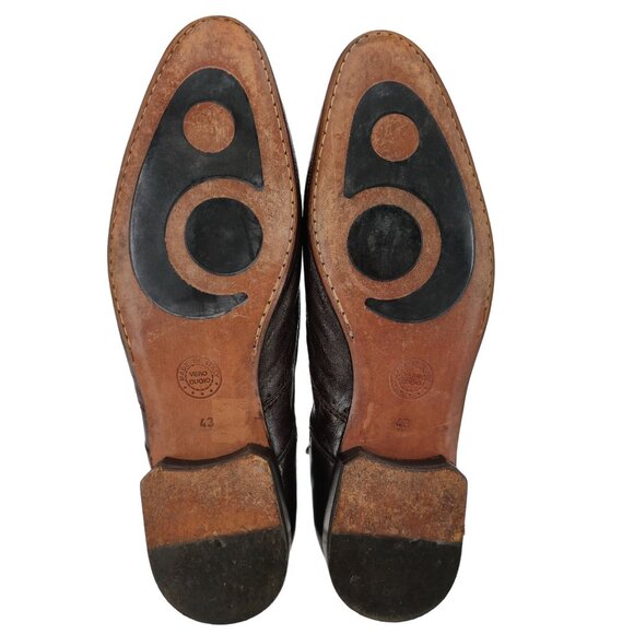 Italy Vito Della Mora Men Size 10 Unique Dark Brown Leather Dress Shoes Oxfords main image 6